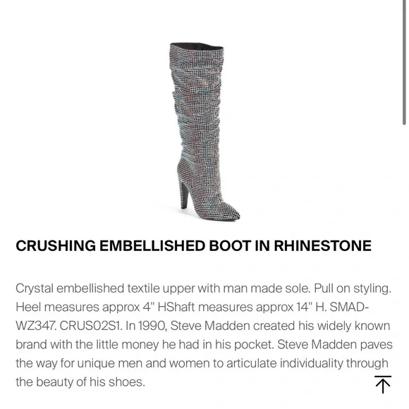 Steve Madden Silver Rhinestone Heeled Boots - Picture 8 of 9